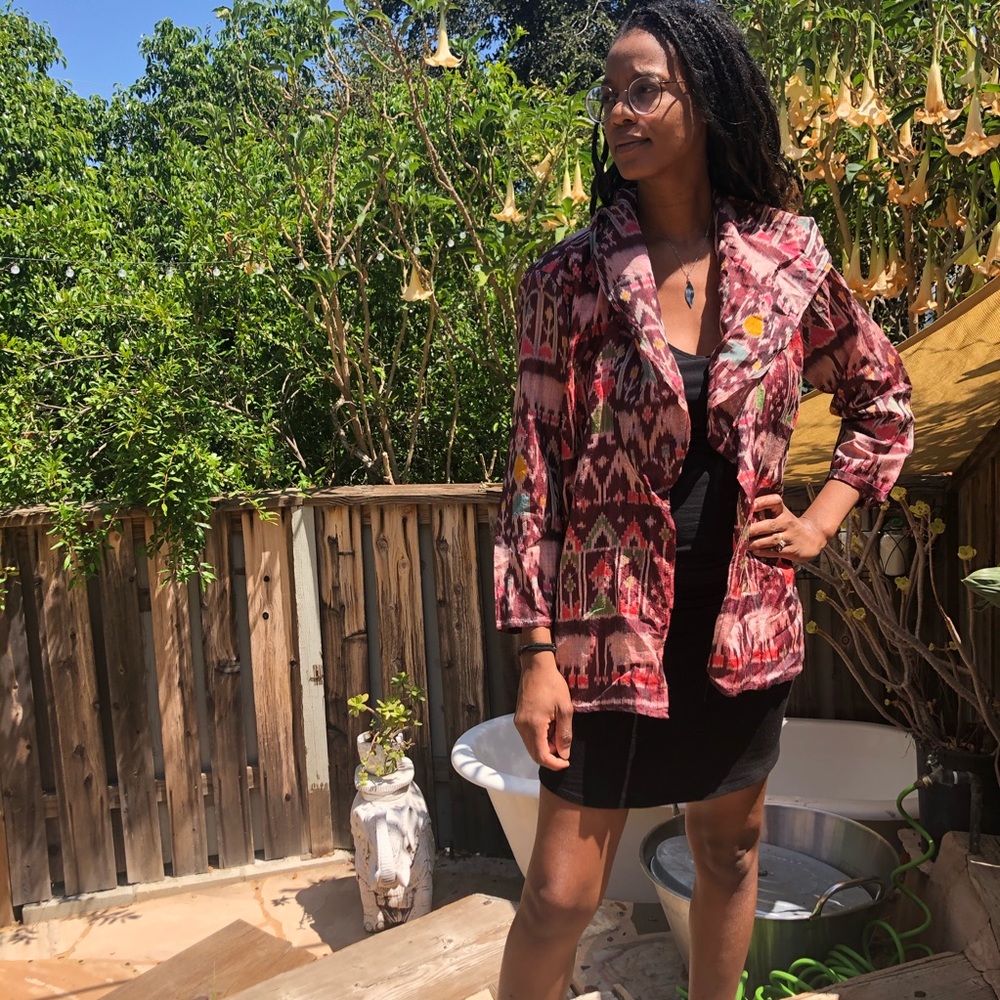 Lightweight Antique Silk Hooded Jacket